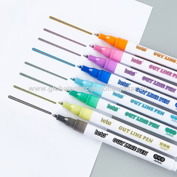 Double line color marker pen set