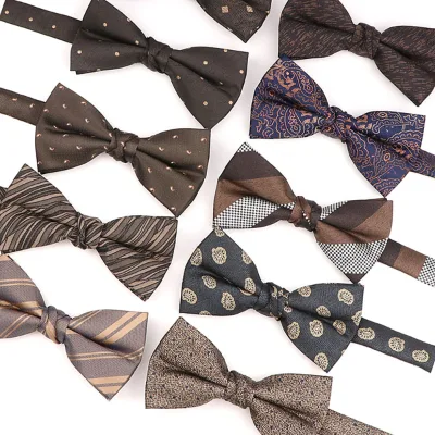 Classic Jacquard Men Bow Tie Claret Bowtie for Men Floral Bow Ties for Business Wedding Butterfly Suits Cravats Adult Bowties