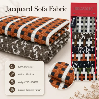 High-End Jacquard Woven Upholstery Fabric Floral Jacquard Thick Durable Polyester Sofa Fabric