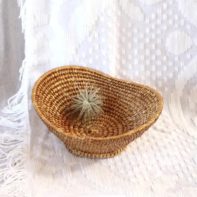 Handmade Mini Basket Bowls Sustainable Eco Natural Rattan Nesting Bowl Set Customization Private Brand Accepted