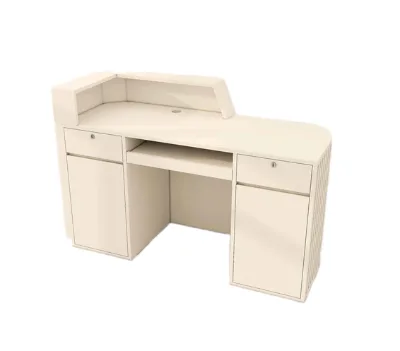 Modern Curved Wood Convertible Reception Desk for Office Hotel Mall & Commercial Spaces