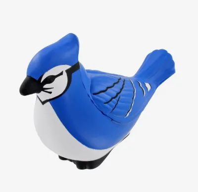 Customized Blue Jay Shaped Stress Relief Squeeze Foam Ball With Logo for Promotional Giveaway Corporate Events