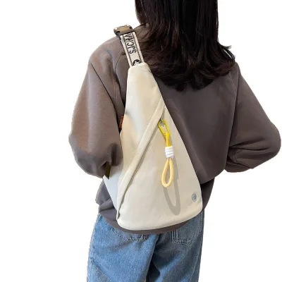 New Cross-border Chest Bag Sporty Casual Crossbody Bag Large Capacity Unisex Trendy Minimalist Letter Zipper Perfect Students