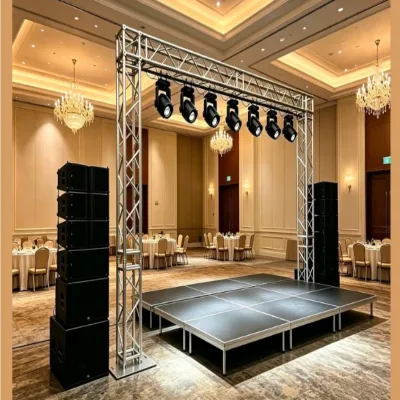 Music Festival Live Show Scene Setup Truss Displays Aluminum Alloy Spigot Dj Light Stand