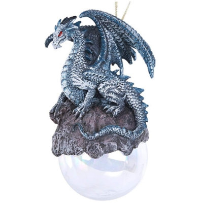 Resin Personalized Flight Fantasy Silver Dragon Christmas Ornament Home Accessories