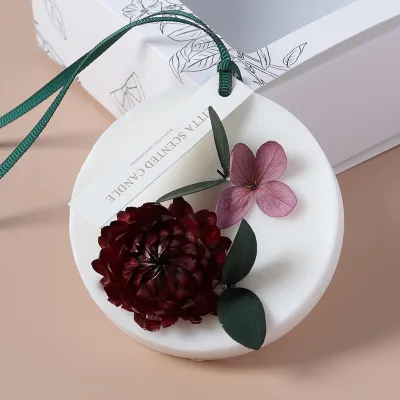 Dried Flower Beeswax Aromatherapy Gardenia Candle Wax Tablets for the Car
