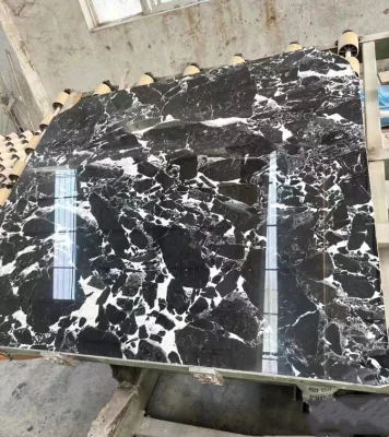 Newest Napoleon Black White Vein Marble Exotic Stone for Dining Coffee Table Floor Wall Panel Slab Interior Tiles