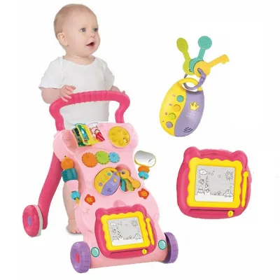 Los Andadores Toddler Baby Walker Care Activity Learning Walking Quality Baby Walker with and Music Pink
