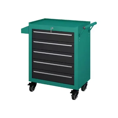 Industrial Mobile Tool Chest Rolling Cabinet with Multiple Drawers Lockable Steel Storage Cart for Garage Maintenance