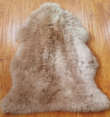 Environment-friendly Brown Sheepskin Fur Carpet Living Room Blanket Real Lamb Fur Plate With Discount
