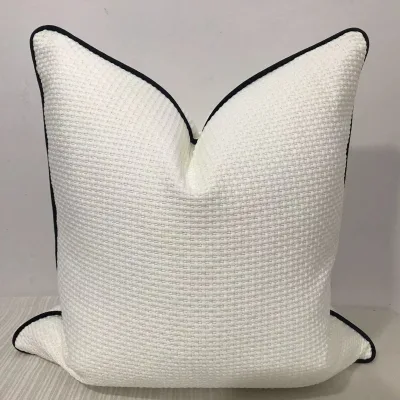 Classic Black and White Stripe Modern Geometric Pattern Digital Print square Cushion Cover High Grade Flannelette Edge Pillow