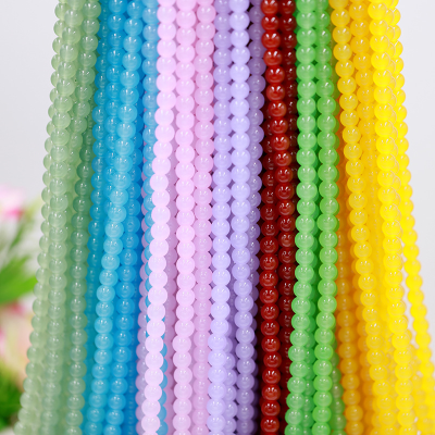 Glass 4/6/8/10/12mm Crystal Imitation Jade Round Beads Loose Beads