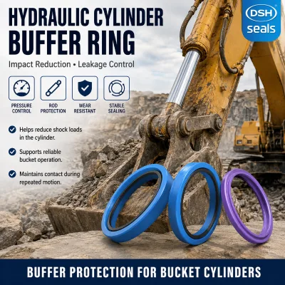 Excavator Hydraulic Cylinder Rod Buffer Seal TPU Pressure Relief Ring for Heavy Equipment Mechanical Seal