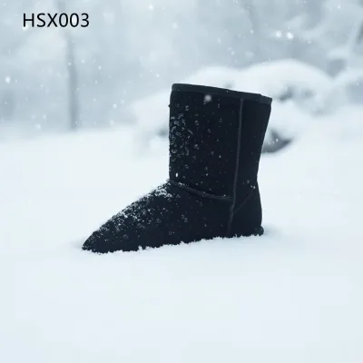 HY,Nordic Popular Cold Weather Thick Keep Warm Wool Lining Snow Boots 6 Inch Glitter Rhinestone Fashion Lady Winter Boots HSX003