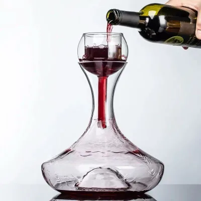 High Quality 1800ml Handblown Leadfree Crystal Decanter With Aerator
