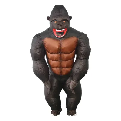 Customized Giant Inflatable Gorilla Costume Child and Adult Sizes for Christmas Holiday Party Advertising Air Blown Mascot