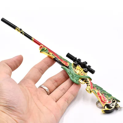 High Quality Collection Toy Birthday Gifts 22cm Metal Alloy Toy M416 AWM Gun Keychain for Fans