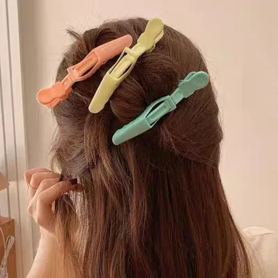 6pcs/set Hot Sale Hairdressing Seamless crocodile Clip for Hairstylist to Fix Side Hair Clips alligator Clip Plastic Hair Clips
