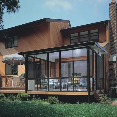 Outdoor Large Black Folding Glass Door Hardware Balcony Sunroom Houses Glass Outdoor Indoor Backyard Greenhouse