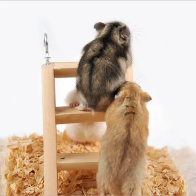 Hamster Log Ladder with Hooks Small Pet Dutch Pig Anti slip Climbing Sports Toy Cage Villa