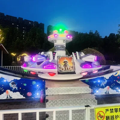 Commercial Grade Space Themed Flying Saucer Ride 5KW Power Kids Family Attraction for Carnival