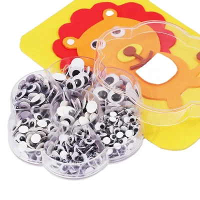 Fast Delivery Moving Craft Eyes 3D Effect 500 Pack Self Adhesive Non-toxic Plastic Wiggle Eyes for Children's DIY Craft Projects