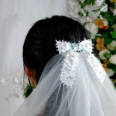 Back of the head clip crystal hair clip, sweet girl's braided hair clip, top clip, daily bow hair clip