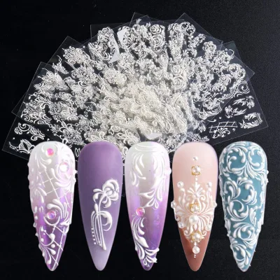 Wholesale 3D Floral Nail Stickers - Art Decals for Pressed on Nails Suppliers