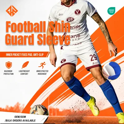 Soccer Leg Sleeves With Inner Pocket Anti Slip Secure Fit Shin Guard Sleeves Breathable Football Calf Sleeves for Youth