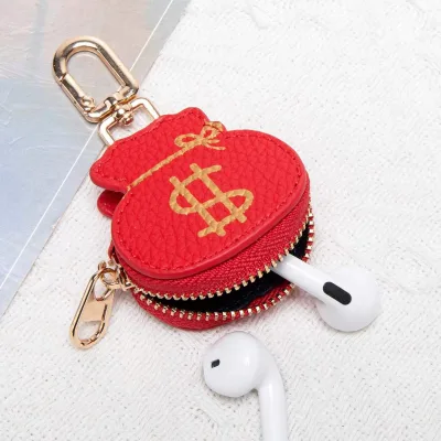 Lucky Money Bag Design Mini Coin Pouch with Zipper Portable Keychain Earbud Holder for Travel,Keychain Pouch for Coins