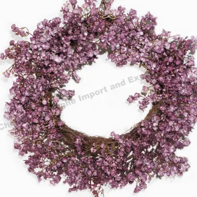 High Quality Wholesale Price Artificial Purplish Red Flower Diy Spring Wreaths for Home Window Indoor Outdoor