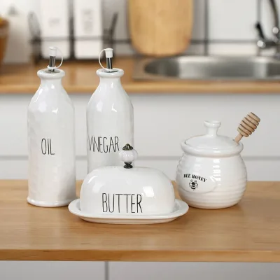 BESTCERA-Customized Ceramic Honey Jar Kitchenware Ceramic Cup Bowl Tool Jar Set