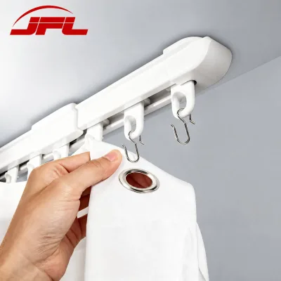 Adjustable Telescopic Curtain Track Rail 33-181 Inches White Aluminum Ceiling Wall Mount Heavy Duty for Hotel Home Commercial