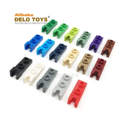 DELO TOYS  Plastic ABS Building Blocks Bricks MOC Parts Plate, 1 X 2 Modified 1*2 with Small Tow Ball Socket on End (NO.14418)
