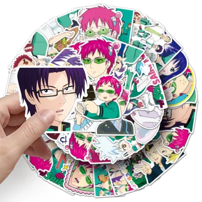 50PCS Factory Hot Sale Anime Decoration Custom Sticker Waterproof Saiki Kusuo Sticker