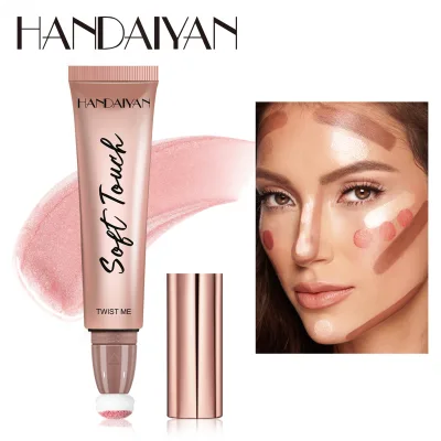 6 Shades HANDAIYAN Cream Blush Sponge Tip Matte Waterproof High Pigment Vegan Multi-use Blush Contour Highlighter Cosmetics ODM