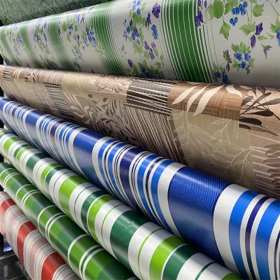 PVC Striped Awning Fabric Waterproof Mildew Proof Vinyl Canvas Tarpaulin Rolls Material for Outdoor Tent