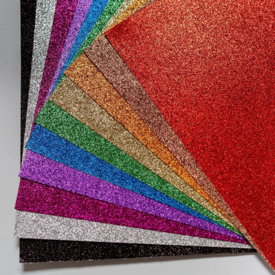 15pcs Glitter Cardstock Paper - A4 Thick Colored Crafts 13 Colors 250GSM Glitter Cardstock Craft Paper
