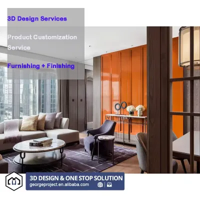 One Stop Solution Prefabricated Construction Precast Design 5 Star Resort Hotel Luxury Modern Furniture Bedroom Set