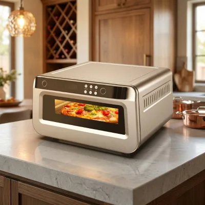 Electric Pizza Maker Machine with Adjustable Temperature Control and Non-stick Surface Professional Stovetop Oven