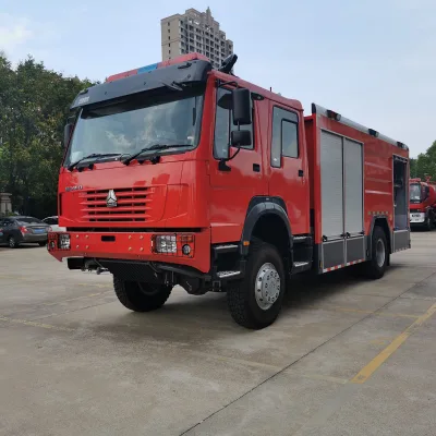 New HOWO 4x4 Diesel Pumper Fire Engine Truck with 8000L Tank Euro 2 Emission Off-Road Rescue Capability