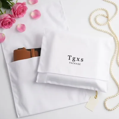 Minimalist Luxury Muslim Cotton Jewelry Pouch Custom Snap Button Jewelry Packaging Bag with Logo for Ring Necklace Watch