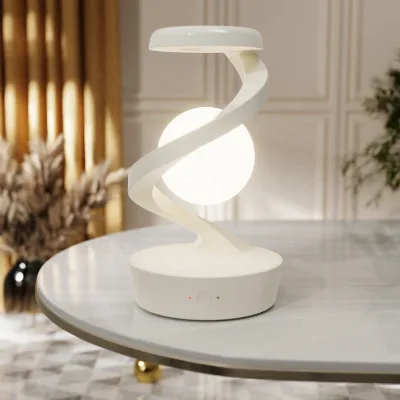 Rotatable Wireless Charging Floating Desk Lamp Dimmable Night Light for Bedroom Living Room Desktop Decor
