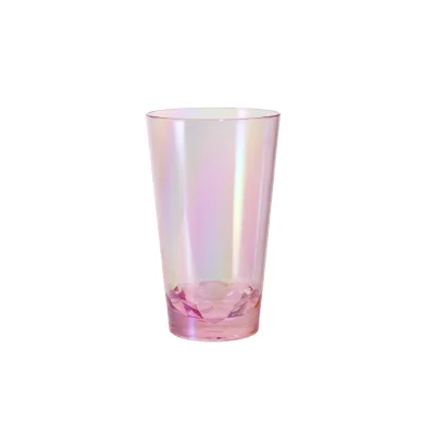 Pearl Finish Iridescent Luster Clear Pink Diamond Cut Tumbler 300ml 500ml