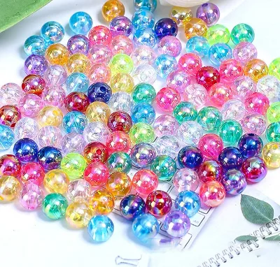 Customized 4/6/8mm Spherical Ab Iridescent Acrylic Beads for Jewelry Decoration Crystal Lampwork & Glass Beads
