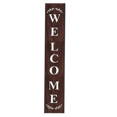 Customized Vintage Brown Welcome Sign Front Porch Decoration Front Door Welcome Sign Solid Wooden Welcome Sign for Home Decor