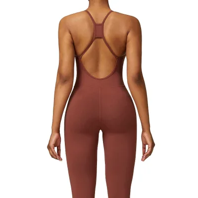 Hot Selling 2024 New Women Long Length Compression Open Back Quick Dry Dance Jumpsuit