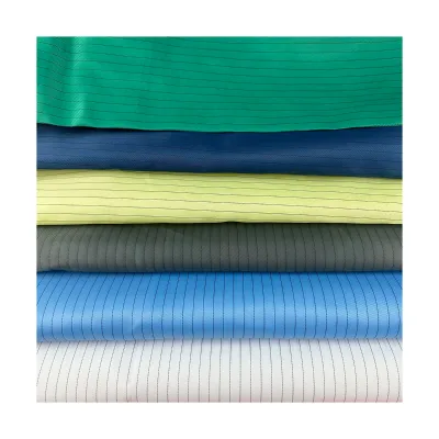 Conductive Wire Lint-free 5mm Stripe ESD Polyester Knitted Anti-static Fabric for Cleanroom Workwear