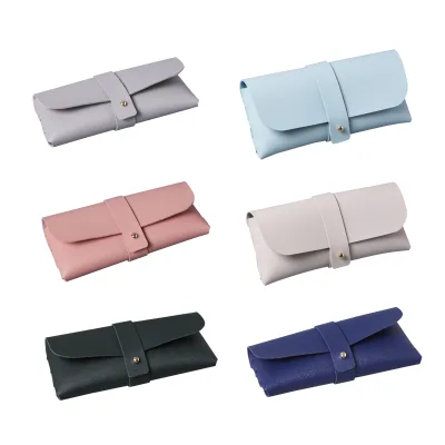 Colorful Pu Leather Soft Glasses Box Sunglasses Packaging Glass Pouch case with Custom logo and Color