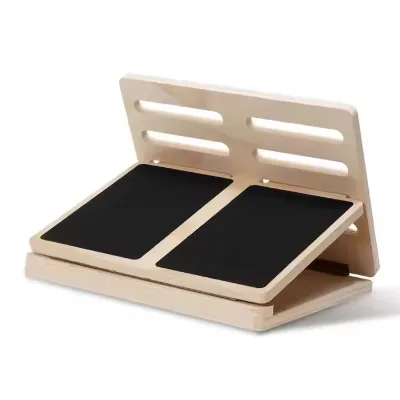Fitness Yoga Training Adjustable Incline Wooden Slant Board with Anti-slip Surface  Stretch Board